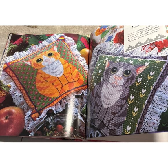 Cute & Cuddly Cross Stitch Book Hardcover 144 Pages Teddy Bears Kittens Baby Kid - Picture 12 of 12